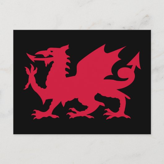 Roter walisischer Drache Postkarte (Vorderseite)