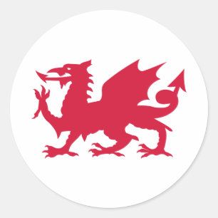 Roter walisischer Drache Runder Aufkleber