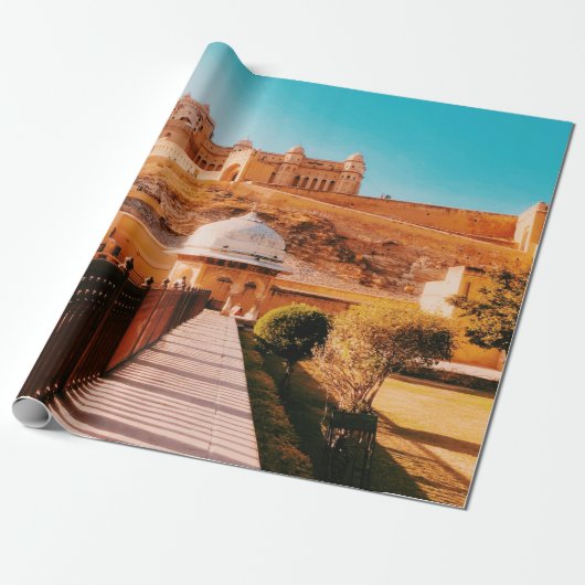 ROTER WALL FENCE GESCHENKPAPIER (Ungerollt)