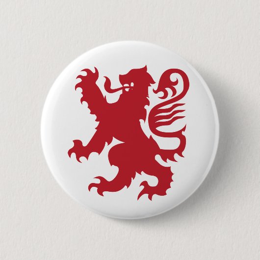 Roter Wappenkunde-Löwe Button (Vorderseite)