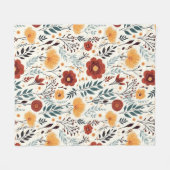 Roter wärmer Herbst Florals Fleecedecke (Vorderseite (Horizontal))
