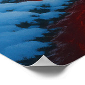 Roter Wasserfall im Winter Schnee Fantasy Landscha Poster (Ecke)