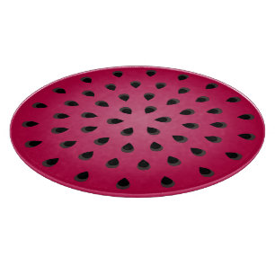 Roter Wassermelone mit Samen Schneidebrett