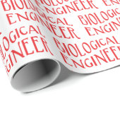 Roter Wavy-Text für den biologischen Ingenieur Geschenkpapier (Rolleneckpunkt)