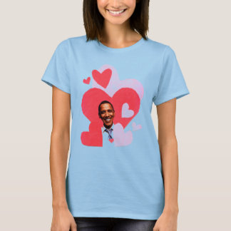 Roter Wecker-T - Shirt der Barack Collagenfrauen