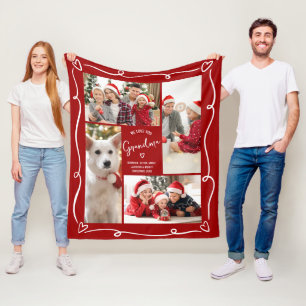 Roter Weihnachten 4 Foto Wir lieben dich Oma Doodl Fleecedecke