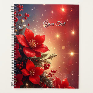 Roter Weihnachts-Blumen-Feiertagsplaner Planer