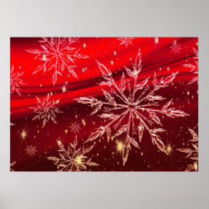 Roter Weihnachts-Hintergrund Poster