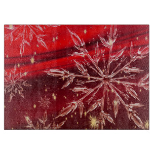 Roter Weihnachts Hintergrund Schneidebrett