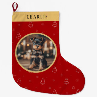 Roter Weihnachts-Hunde-Name-Andenken Großer Weihnachtsstrumpf