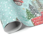 Roter Weihnachts-LKW Geschenkpapier (Rolleneckpunkt)