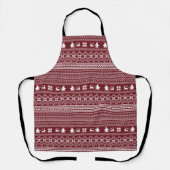 Roter Weihnachts-Santa-Claus-Pullover Strickmuster Schürze (Vorderseite)