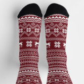 Roter Weihnachts-Santa-Claus-Pullover Strickmuster Socken (Oben)