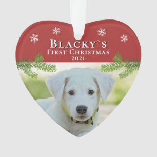 Roter Weihnachts-Schäferhund-Weihnachtsfoto-Schmuc Ornament