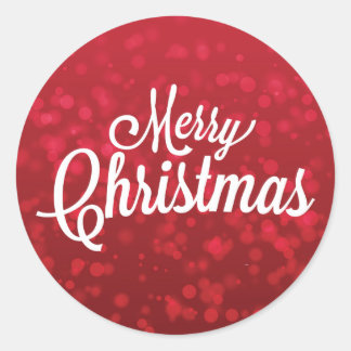 Roter Weihnachtsaufkleber Runder Aufkleber