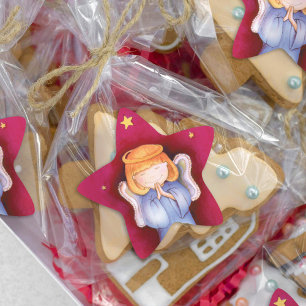 Roter Weihnachtsaufkleber Stern-Aufkleber