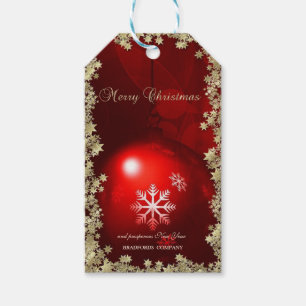 Roter Weihnachtsball Goldene Sterne Firma   Geschenkanhänger