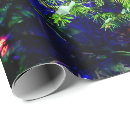 Roter Weihnachtsball, Grüner Spruce-Baum Geschenkpapier (Rolleneckpunkt)