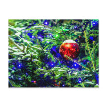 Roter Weihnachtsball, Grüner Spruce-Baum