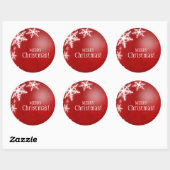 Roter Weihnachtsball Snowflakes Aufkleber (Blatt)