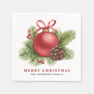 Roter Weihnachtsball Weihnachtsfeiertag Serviette