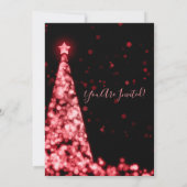 Roter Weihnachtsbaum beleuchtet Einladung (Rückseite)