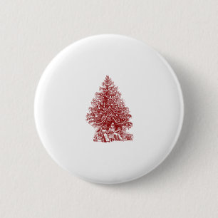 Roter Weihnachtsbaum Button