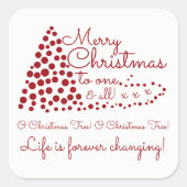 Roter Weihnachtsbaum, Festzettel Quadratischer Aufkleber (Vorderseite)