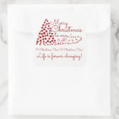 Roter Weihnachtsbaum, Festzettel Quadratischer Aufkleber (Tasche)