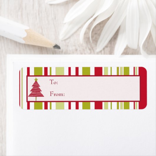 Roter Weihnachtsbaum Geschenkmarken (Insitu)
