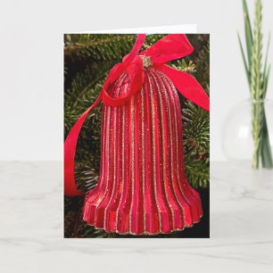 Roter Weihnachtsbaum-Glocken-Schmuck Dankeskarte