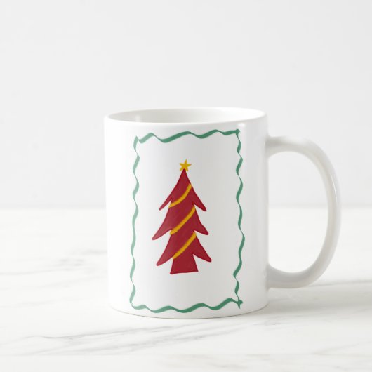 Roter Weihnachtsbaum Kaffeetasse (Rechts)
