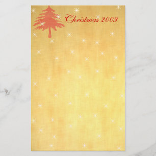 Roter Weihnachtsbaum mit Stars Stationery Briefpapier