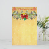 Roter Weihnachtsbaum mit Sternen & Garland Station Briefpapier (Stehend Vorderseite)