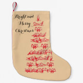 Roter Weihnachtsbaum mit Vögeln Kleiner Weihnachtsstrumpf (Vorderseite)