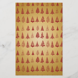 Roter Weihnachtsbaum modern in Gold Briefpapier