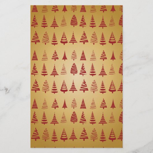 Roter Weihnachtsbaum modern in Gold Briefpapier (Vorderseite)