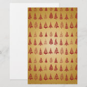 Roter Weihnachtsbaum modern in Gold Briefpapier (Vorne/Hinten)