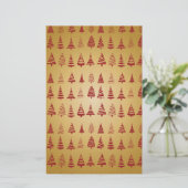 Roter Weihnachtsbaum modern in Gold Briefpapier (Stehend Vorderseite)
