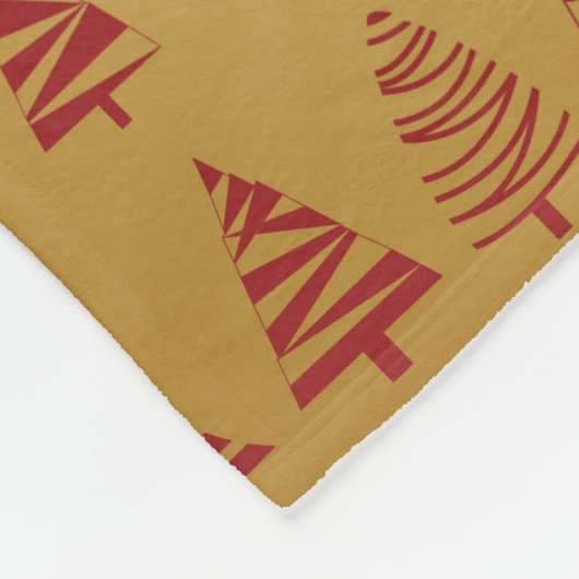 Roter Weihnachtsbaum modern in Gold Fleecedecke (Ecke)