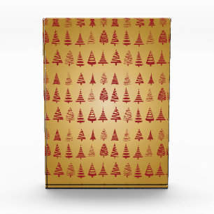 Roter Weihnachtsbaum modern in Gold Fotoblock