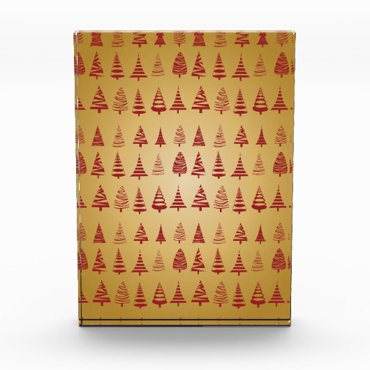 Roter Weihnachtsbaum modern in Gold Fotoblock (Vorderseite)