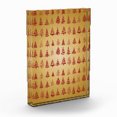 Roter Weihnachtsbaum modern in Gold Fotoblock (Links)