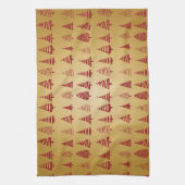 Roter Weihnachtsbaum modern in Gold Geschirrtuch (Vertikal)