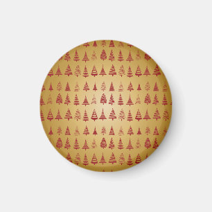 Roter Weihnachtsbaum modern in Gold Magnet