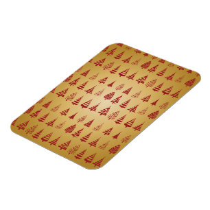 Roter Weihnachtsbaum modern in Gold Magnet