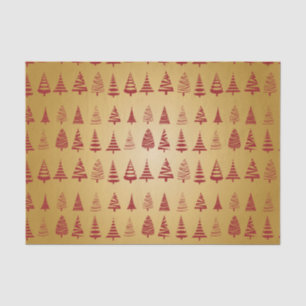 Roter Weihnachtsbaum modern in Gold Seidenpapier