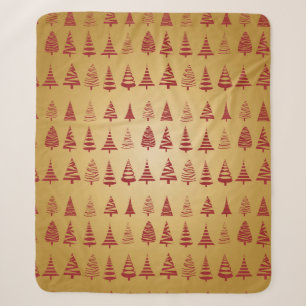 Roter Weihnachtsbaum modern in Gold Sherpadecke