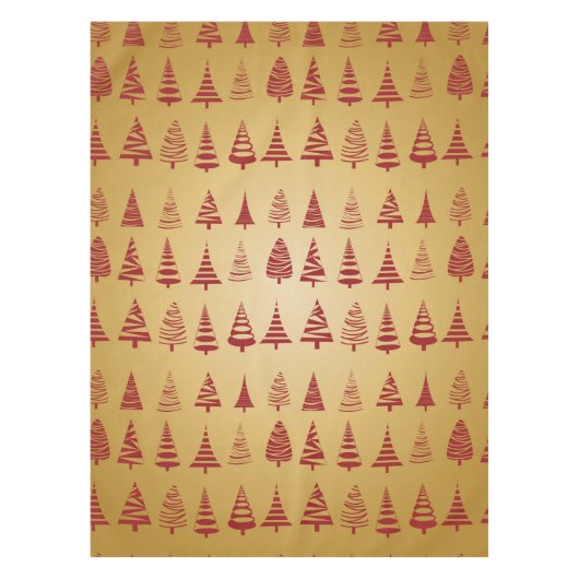 Roter Weihnachtsbaum modern in Gold Tischdecke (Vorderseite)