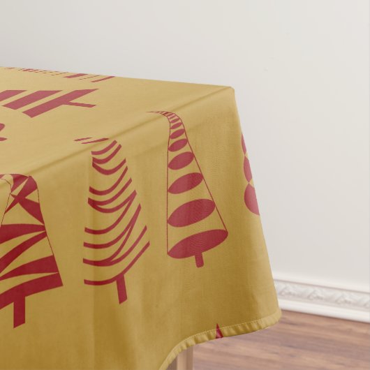 Roter Weihnachtsbaum modern in Gold Tischdecke (Beispiel)